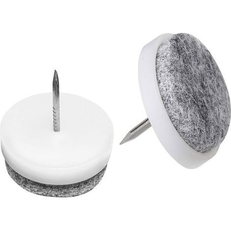 644106 Patins en feutre avec clou,28mm,blanc,20pcs