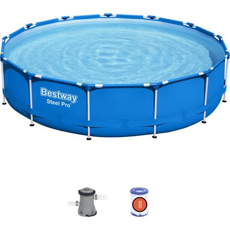 BESTWAY piscina steel pro &43 depuradora 396x84 cm 5612e , Piscina Steel Pro 396 x 84 cm 5612EParedes de piscina fabricadas con material resistente DuraPlusEl sistema FrameLi