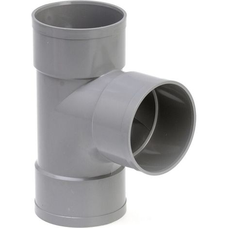 Té d'évacuation PVC 87°30 femelle/femelle Ø 100 mm – Installation facile – Pour réseaux d'évacuation eaux usées – Certification NF-E et NF-Me (1/4)