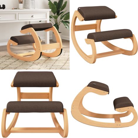 Kniestuhl Braun 55x84x55 cm Birkensperrholz - Holzsessel - Bürostuhl - Ergonomie Stuhl - Schaukelsitz - Kniehocker - Home & Living (1/5)