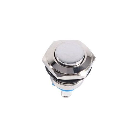 Eosnow,Bouton poussoir ON OFF en métal 12V 16mm, étanche, pour voiture, pour klaxon Silver