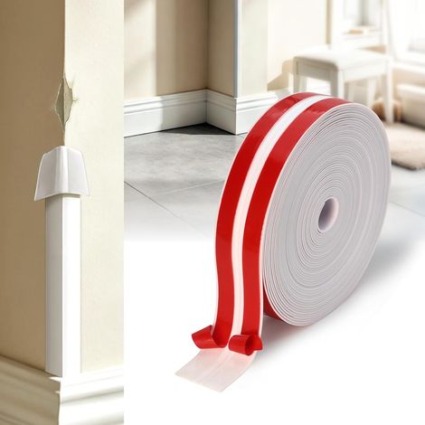 Profilé d'angle autocollant en TPE blanc 4 cm x 4,5 m (1/5)