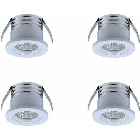 Lot de 4 mini spots LED encastrables 3W – Lumière chaude 3000K – Aluminium et verre – Angle 20-30° – IP22 pour intérieur (1/3)