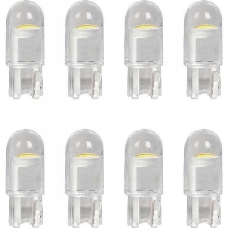 8 Pezzi Lampada Led T10 W5W 1 COB 12V 0.6W 60lm Bianco Freddo 6500K 23mm