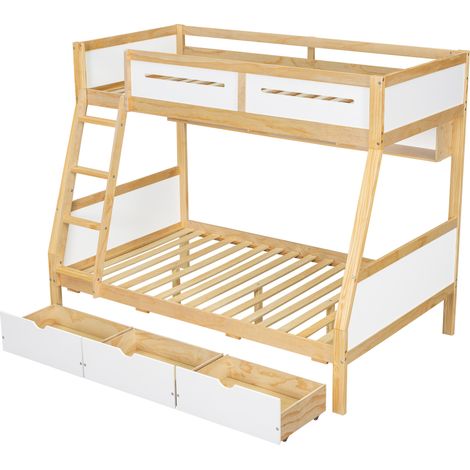 GagaLit superposé enfant 90x200 et 120x200, tiroirs, étagère (1/5)