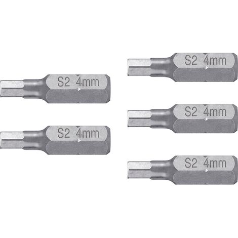 Puntas para destornillador hexagonal - 4 mm, 25 mm - 5 puntas