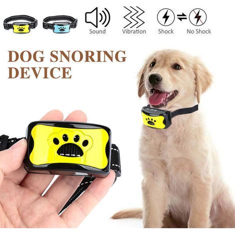 Collier Anti aboiement Chien, Rechargeable Collier Anti aboiement pour Petit Moyen Grand Chien, Intelligente Collier Dressage avec 2 Modes Vibration et Son 7 Niveaux de Sensibilité, jaune citron (1/4)