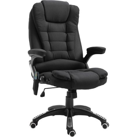 Fauteuil massant chauffant réglable en hauteur, chaise ergonomique de bureau avec dossier inclinable (1/5)