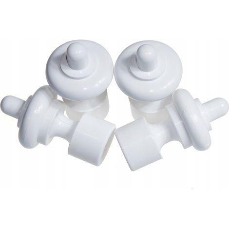 Embouts de tringle à rideaux en plastique, lot de 4, blancs (1/5)