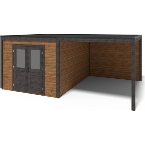 Casetta da giardino in legno Sora 6.06x4.09 m - 24.79 m2 - 28 mm - impregnata - 000482 (1/5)