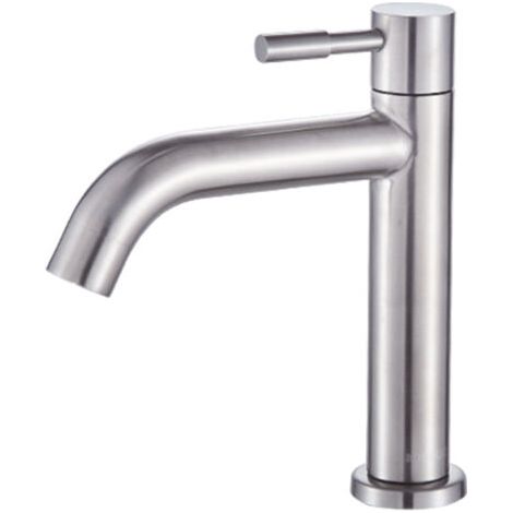 Sollbry Robinet de cuisine, eau froide, robinet de lavabo de salle de bain unipolaire, accessoires de robinet de lavabo, acier inoxydable 304 (ouverture d'installation : 32-40 mm) (1/4)