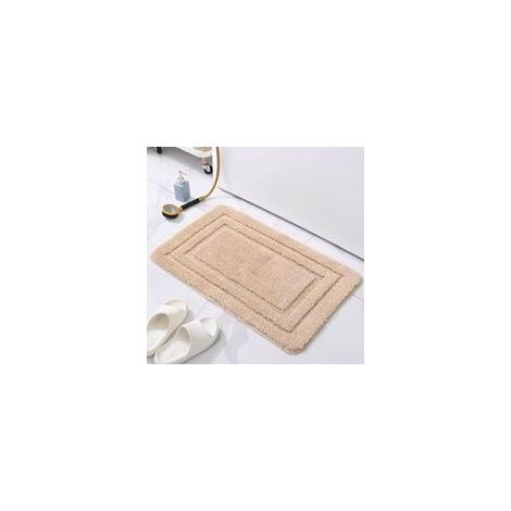 Tapis de bain, 50 cm x 80 cm, antidérapant, pelucheux, kaki. (1/5)