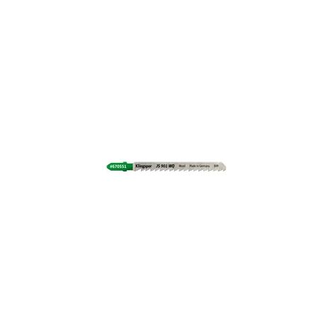 Hoja de sierra de calar, Klingspor JS 901 WQ, corte en madera dura y HPL, diseño bimetálico, dientes cruzados, precisión profesional, 100x8x1,27 mm, 6 TPI