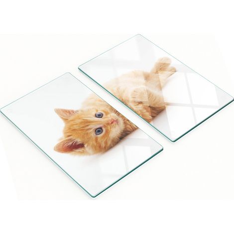 Taglieri da cucina in vetro con grafica di gatto rosso, 2x30x52 cm (1/5)
