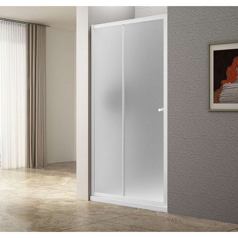 Aqualine Ugga - Mampara de ducha de 185x100 cm, cristal Brick/blanco AWS100 (1/5)
