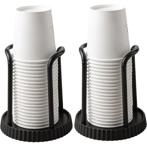 2 Distributeur de gobelets, Plastique PP, 13x11,5 cm, Pour gobelets 3 à 7 oz, Salle de bain et bureau (1/5)