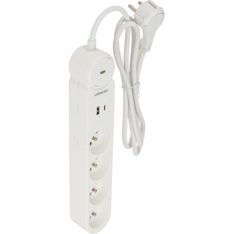 Bloc multiprise Iota 4x16A + interrupteurs + USB A+C - Blanc - (1/4)