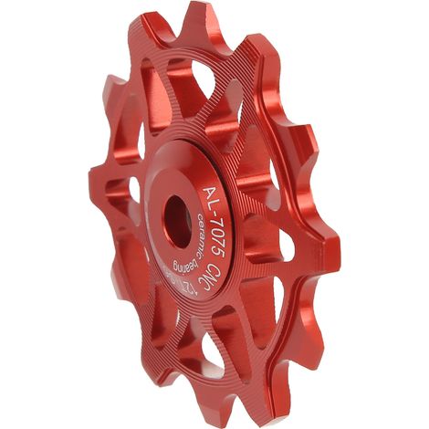 Galet de dérailleur arrière MEROCA 12 dents, roulement étanche en alliage d'aluminium, pour VTT et vélo de route, rouge (1/5)