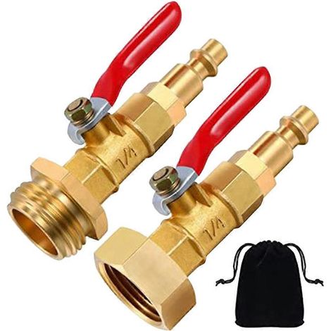 Outil d'hivernage en cuivre, adaptateur rapide pour tuyau d'arrosage avec vannes à bille, 6 pièces (1/5)