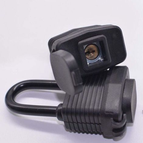 Cadenas étanches à clés identiques pour une utilisation en extérieur, corps de serrure en acier laminé robuste avec revêtement en plastique, 1-9/16 pouces. Cadenas large et long, paquet de 2 (1/4)