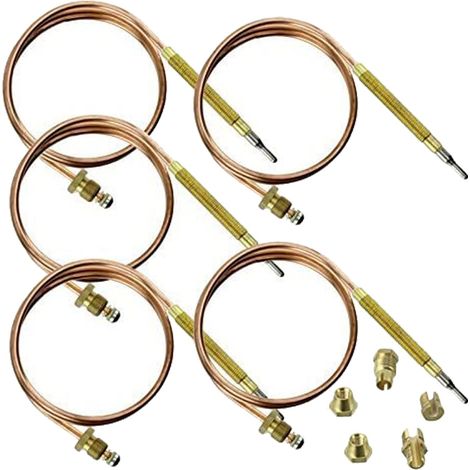 Spares2go, kit termocoppia universale e fissaggi (600 mm, confezione da 5)
