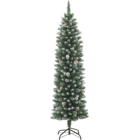 Sapin de Noël Arbre de Noël artificiel mince avec support 120 cm PVC (1/5)