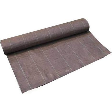 130g/m2 Toile Bache de paillage Marron tissée Anti-Mauvaises Herbes Largeur 5,15m Longueur 40m (1/3)