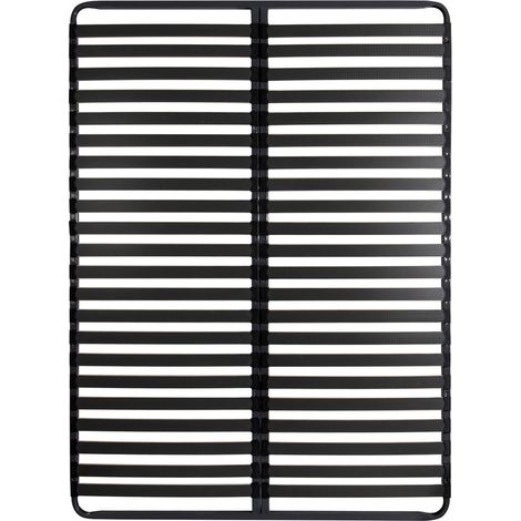 Altobuy – Sommier 2x22 lattes 140x190cm – Cadre métallique gris anthracite – Lattes en bois multiplis avec revêtement Anti-Gliss – Charge max 100kg (1/3)