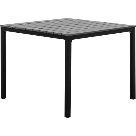 Tavolo da Giardino in Alluminio Grigio e Nero Resistente Moderno Prato