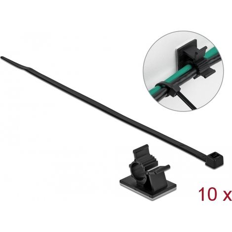 Delock Abrazadera de cable 37 x 18 mm con Sujetacables LA 300 x AN 4,8 mm negro