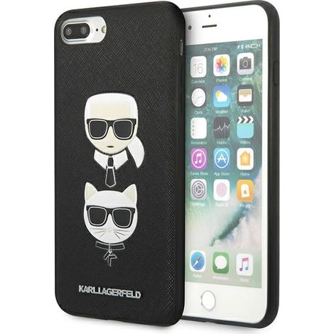 iPhone 7 Plus con custodia rigida Karl Lagerfeld in pelle Saffiano nera (1/5)