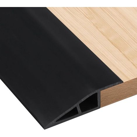 Selbstklebende PVC-Bodenübergangsleiste, schwarz, 5 cm breit – Bodenübergangsprofil 1 cm – Schwelle für Bodenhöhenunterschiede (1/5)