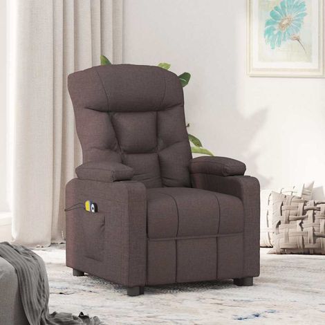 Fauteuil électrique de massage-Chaise de relaxation-Fauteuil Relax Marron foncé Tissu 336212 (1/5)