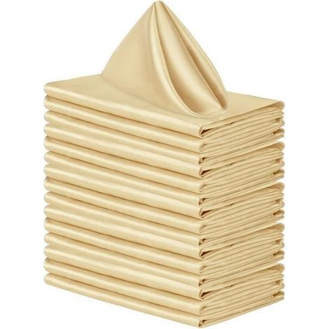 (champagne)20pcs Serviettes de Table Coton 43x43cm,YSTP Serviettes de Table en Tissu Lavable en Machine, Serviettes Carrées en Satin, (1/4)