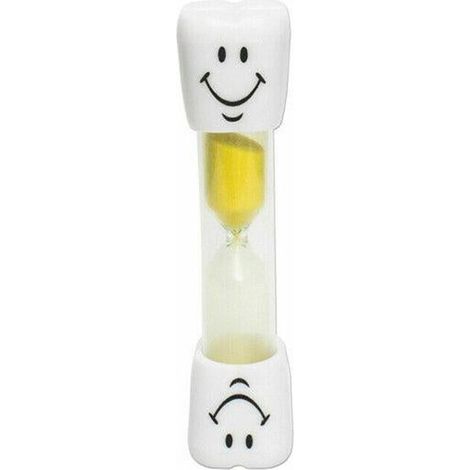 Sablier de 3 minutes avec visage souriant, jaune, pour le brossage des dents ou la cuisine (1/5)