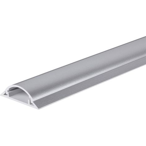 Tru Components – Protège-câbles PVC argent 1000 mm 1 canal – 1572569 – Bande adhésive double face pour installation facile