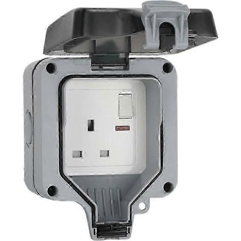Rallonge extérieure IP66 13 A avec prise de charge étanche et boîtier étanche avec interrupteur indépendant (prise simple) WHBYV (1/4)