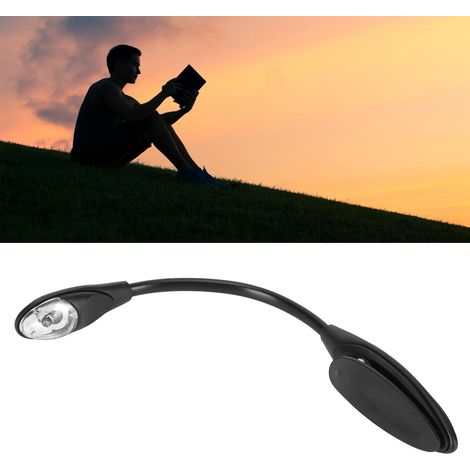 Ansteck-Leselampe – Mini-LED-Lampe zum Tragen, flexibel und mit Clip für Reisen und Schlafzimmer – Schwarz – Sicherheitsclips (1/5)