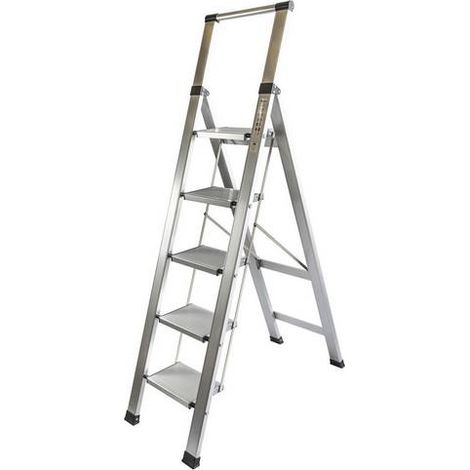Escalera dom tijera 1,26mt 5 peldaños anch alu homelux