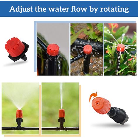 Kit de riego por goteo - 166 piezas - Sistema automático de 25 m con conectores universales y boquillas ajustables para jardín, terraza e invernadero. (1/5)
