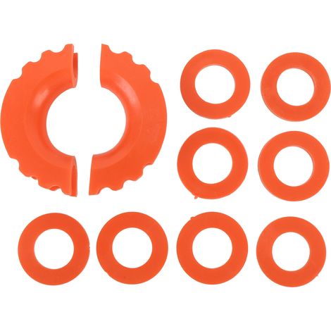 Kit de rondelles isolateurs pour manilles à anneau en D : protège votre pare-chocs et empêche les vibrations pour manilles de 3/4 pouce (noir/orange). (1/5)