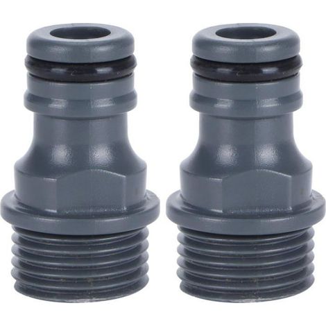 Connecteur Rapide Mamelon - Filetage Mâle G1/2 - Pour Raccordement Tuyau d'Arrosage - 2 Pièces (1/5)