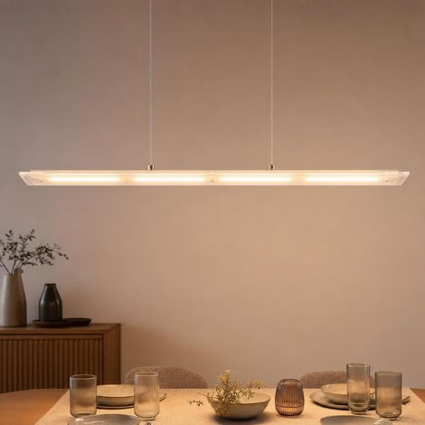 Pendelleuchte Hängeleuchte Deckenlampe Metall Nickel Glas Touchdimmer H 150 cm (1/5)