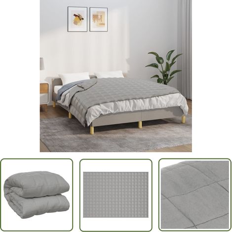 The Living Store Couverture lestée Gris 135x200 cm 6 kg Tissu - Couverture Lestée - Couverture Poids - Literie - Sommeil Profond - Relaxation (1/5)