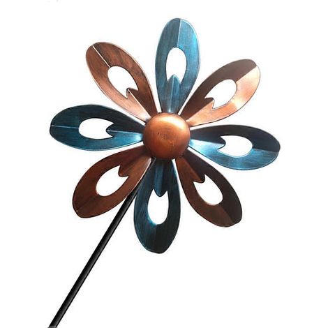 Moulin à vent décoratif en fer forgé pour jardin extérieur 1 pièce couleurs assorties (1/4)
