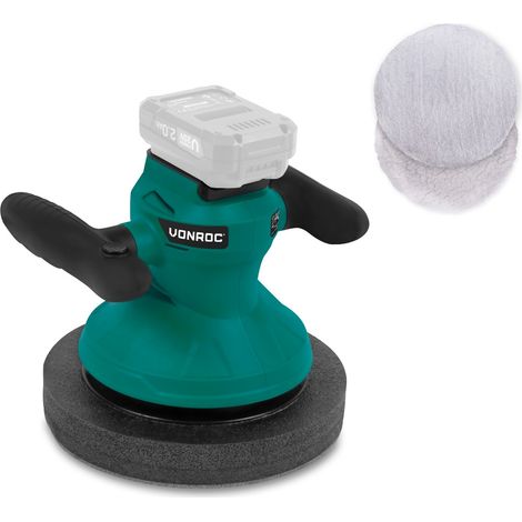 VONROC Poliermaschine 20V - Ø240mm - Inkl. 2 Polierhauben - Ohne Akku und Schnellladegerät