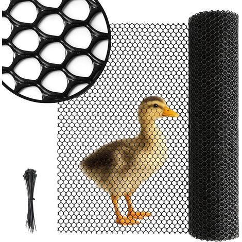 Valla de jardín negra (0,4 x 6 metros, con bridas para cables): valla y separador de plástico resistente y duradero. (1/5)