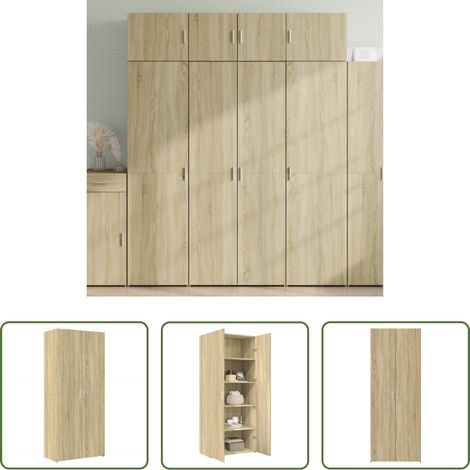 Buffet en bois - Buffet haut chêne sonoma 80x42,5x185 cm bois d'ingénierie (1/5)