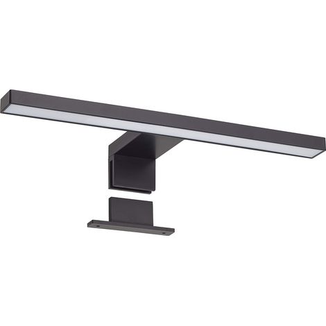 Lámpara LED para espejo o armario, luz cálida 3000 K, 5 W, ancho 300 mm (negra) (1/5)