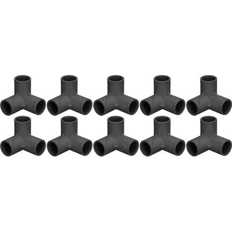 Raccords en PVC à 3 Voies 10 Pièces Raccords Coudés d\'angle en T Durables Connecteur de Tuyau en PVC pour Conduites d\'eau Meubles Serres et Tentes Diamètre Intérieur 25 Mm